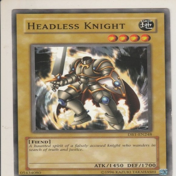 Headless Knight - Vintage 1996 Yu-Gi-Oh! TCG Card - Picture 1 of 2